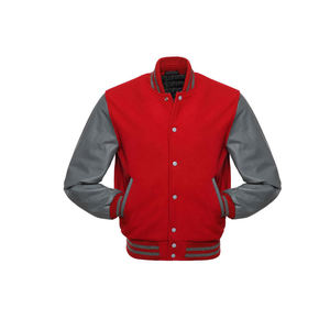 Nouvelle veste universitaire en toile enduite avec manches en cuir véritable, patchwork personnalisé, logo brodé, très vendue, pour hommes - Product Image 5