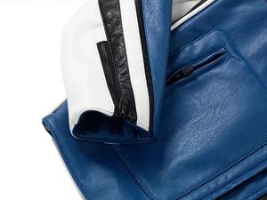 Chaqueta de moto de alta calidad al por mayor de fábrica para hombre chaqueta de cuero blanca con logotipo personalizado para hombre - Product Image 5