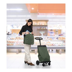 Shopping <b>Trolley</b> with Thermal <b>Bag</b> 46L Green 41x58x99cm GO GO - Product Image 5
