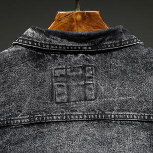 Venta al por mayor de alta calidad de gran tamaño de la moda Casual Jeans Chaquetas de mezclilla Hombres Ropa Plain Dyed Denim Jeans Chaquetas Chaqueta para hombre - Product Image 6