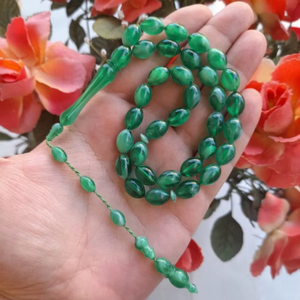 Tasbih Misbah classique en résine, motif lapin ange, 33 perles, écologique, peint à la main, outil de méditation spirituelle pour les musulmans, Aïd - Product Image 1
