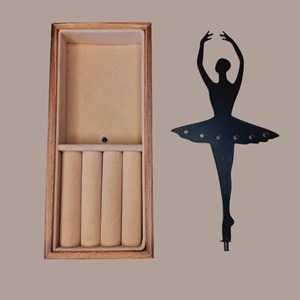 Soporte de icono de dama bailando negra con elegante caja de madera para exhibición de Joyas decoración del hogar y regalo perfecto para los amantes del arte y la moda - Product Image 2