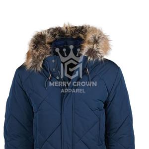 Tendance industrielle Parka à capuche pour hommes Veste couette imperméable écologique entièrement chaude Pakistan Service OEM personnalisé - Product Image 6