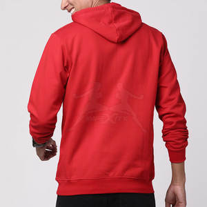 Sudadera con capucha de algodón para hombre con capucha con cordón y acabado acanalado Sudadera con capucha mezclada de algodón para hombre con textura suave - Product Image 3