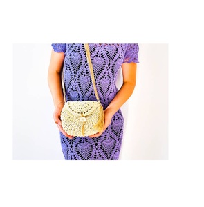 กระเป๋าถือผ้าฝ้ายมีพู่ห้อยสำหรับผู้หญิงมีสายคาดลำตัวกระเป๋าถือห้อยประดับพู่ - Product Image 5