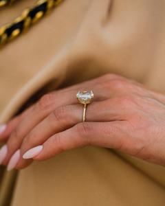 Anillo de compromiso de diamante con corte de cojín de 11x9mm | Anillo chapado en oro de 18 quilates de plata de ley solitaria | Aniversario de Boda nupcial fino - Product Image 2