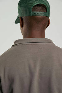 เสื้อสเวตเตอร์ผู้ชายแบบสตรีทแวร์เสื้อสเวตเตอร์คอกลมมีซิปไหล่เปิดไหล่400 GSM French Terry - Product Image 3