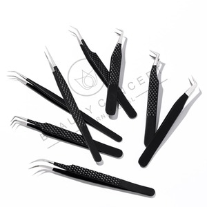 4 pièces de pinces à cils de précision en acier inoxydable titane de haute qualité Kits de stockage d'outils cosmétiques écologiques Volume - Product Image 2