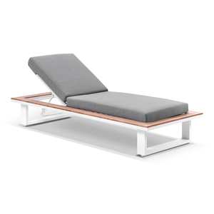 ที่วางไม้สักอลูมิเนียมสีขาวเฟอร์นิเจอร์สวนลานกลางแจ้ง - Product Image 6