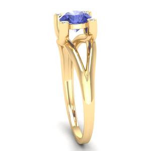 Anillo de Compromiso de Oro Amarillo Sólido de 14K con Diamantes y Tanzanita, Joyería Fina de Lujo para Mujer, Precio de Fábrica al por Mayor REYES - Product Image 3