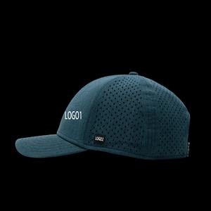 หมวกเบสบอลมีรูตัดด้วยเลเซอร์โพลีเอสเตอร์100% โลโก้ปักด้วย3D 6แผงออกแบบได้ตามต้องการ - Product Image 4