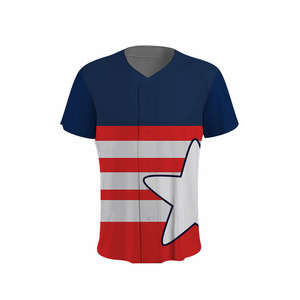Uniforme de baseball personnalisé pour adultes, 100% polyester, séchage rapide, respirant, imprimé par sublimation, style col en V, ensemble de maillots d'équipe à vendre - Product Image 2