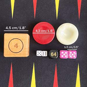 Juego de Backgammon de Lujo Hecho a Mano, Tamaño Torneo, con Base de Tela, Estuche de Cuero Amarillo-Rojo, 22x29 Pulgadas (57x75cm), Cubo de Doblamiento de Madera - Product Image 3