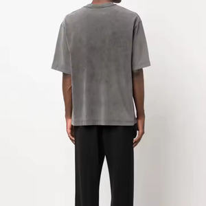 Venta al por mayor de los hombres recortada Boxy lavado ácido Camiseta 100% algodón pesado lavado Vintage camiseta en blanco para hombres y mujeres - Product Image 2