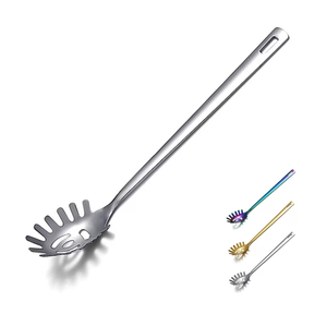 ช้อนสแตนเลสสำหรับทำอาหารแบบใช้ซ้ำได้ช้อนตักทำพาสต้าทำความสะอาดง่ายขายดี - Product Image 5