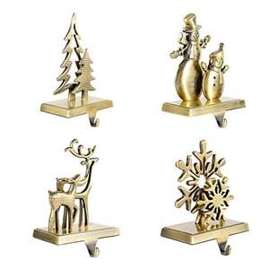 Best Quality Silver Reindeer Santa <b>Stocking</b> Hangers With Hook Christmas Snowflake <b>Stocking</b> <b>Holders</b> - Product Image 5
