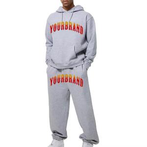 ชุดเซ็ตสองชิ้นแบบมีฮู้ดสำหรับฤดูหนาว  ชุดวอร์มกันลมสำหรับผู้ชาย แจ็คเก็ตซิปและกางเกงขายาว ชุดกีฬาสำหรับวิ่งจ๊อกกิ้ง ป้องกันไฟฟ้าสถิต น้ำหนักปานกลาง - Product Image 1