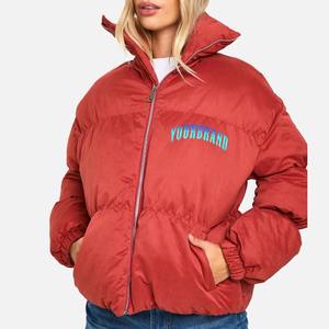 Chaqueta de Invierno Acolchada para Mujer, Estilo Bomber, Relleno de Algodón, Transpirable, con Capucha, Informal, Larga, Tipo Burbuja - Product Image 4