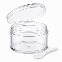 Pot à crème cosmétique transparent en PP, réutilisable, rond, en plastique, avec couvercle à clapet, emballage personnalisé avec logo, 50 ml