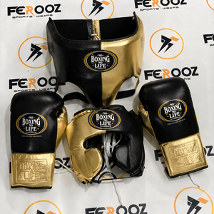 ชุดฝึกซ้อมมวยระดับมืออาชีพ พร้อมโลโก้สั่งทำ หนังแท้ ป้องกันนิ้วเต็มรูปแบบ สำหรับการฝึกซ้อมแบบสปาร์ริง "No Boxing No Life" - Product Image 2