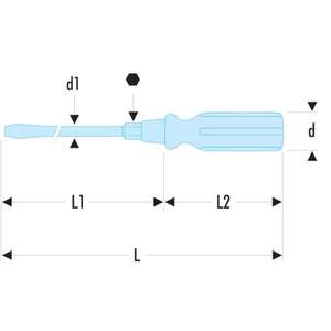 ไขควงด้ามไม้ Facom สำหรับสกรูหัวแฉก ใบมีดหกเหลี่ยมแบบตีขึ้นรูป - Product Image 2