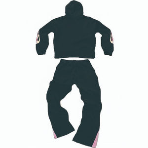 Ensemble de survêtement pour homme de haute qualité, pantalon droit à pattes évasées avec poche kangourou vintage surdimensionnée, cordon de serrage, capuche - Product Image 4