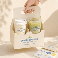 Boîte de transport pour tasses à café personnalisée AT PACK avec poignée pour boissons à emporter et emballage pour les cafés