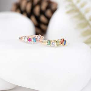 Custamize Multi Saphir Bijoux Bague en argent sterling 925 Multi Saphir Gemstone Finest Ring Jewelry Bagues de fiançailles pour femmes - Product Image 4