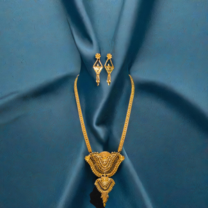 ชุดต่างหูสร้อยคอชุบทอง22K สำหรับผู้หญิงชุดเครื่องประดับต่างหูสร้อยคอ - Product Image 3