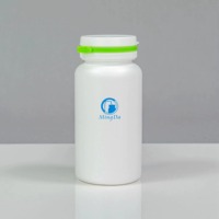 Flacon de 200cc en PEHD pour produits pharmaceutiques, col de 38mm, bouchon à anneau de traction bicolore, conteneur nutraceutique de qualité alimentaire