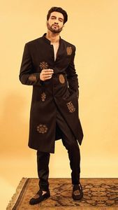 ELEGANT EMBROIDERY on BROWN SHERWANI & <b>PANT</b> DRESS WITH EMBELLISHED Beautiful Zardozi Embroidery for PARTY-WEAR & Weddings=2025 - Product Image 2
