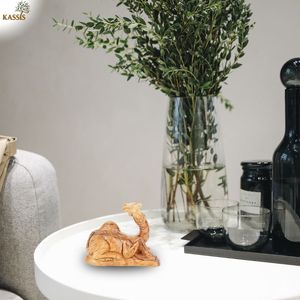 Hand Carved Olive Wood Camel Sculpture 11.5 cm <b>Nativity</b> Camel Figurine Handmade in Bethlehem - Product Image 6