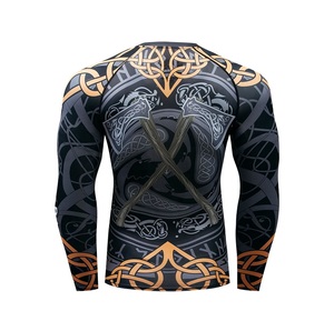 Mens Sports <b>Compression</b> Mma Rashguards Custom Designs Printed Long Sleeve <b>Shirt</b> Oem Sportswear Gym Fitness Mens Bjj Rashguard - Product Image 2