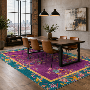 Netline Home Rich Medallion Mauve Traditional Washable <b>Rug</b> - Product Image 5