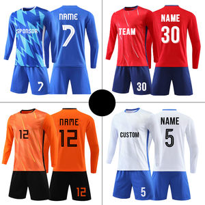 Vêtements de football personnalisés 2024 pour hommes Kits de football à manches longues Maillots d'entraînement personnalisés pour adultes Ensemble uniforme de football pour enfants - Product Image 2