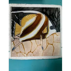Peces tropicales Azulejo de cerámica Acento de pared 6 \ "X 6 \" Splash Decor Qty 5of 6PCs - Product Image 1