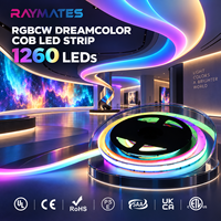 Bande LED numérique flexible COB 1260 SPI personnalisée 24V 12/15mm pour façade multimédia, contour de bâtiment et éclairage linéaire