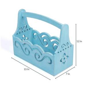 Porte-revues Adele Blue en bois d'ingénierie, minimaliste, durable, léger, carré, intérieur, toutes saisons - Product Image 3