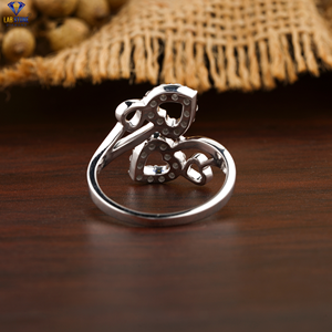 0.37 TDW Round Cut Diamond Ring 18K White Gold Non Certified Diamond Cvd/Hpht Diamond <b>Jewelry</b> - Product Image 4