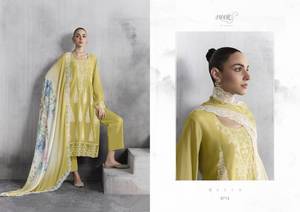 Impresión digital de muselina pura con bordado colección Salwar Kameez disponible a precio mayorista ideal para ropa de fiesta - Product Image 5