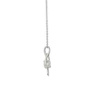 Collier avec pendentif solitaire en diamant Moissanite VVS coupe ronde en argent sterling 925 avec pendentifs et breloque à la mode - Product Image 3
