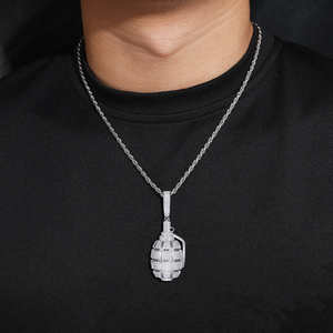 Colgante de alta calidad, collar de Hip Hop Iced Out Moissanite Diamond Shiny Letter Pendant Jewelry - Product Image 1