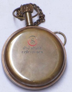 นาฬิกาพกขัดเงาทองเหลืองแนววินเทจมีตัวเลขโรมันสายโซ่ยาว1930ออสเตรเลียนาฬิกาเพนนี - Product Image 2