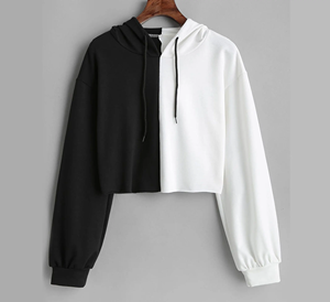 Ropa de Fitness para mujer 100% algodón polar de alta calidad sudaderas con capucha de gran tamaño con cordón recortado sudaderas con capucha de gimnasio al por mayor - Product Image 3