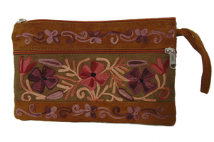 Bolso de mano tipo sobre con patrón de dibujos animados bordado a mano indio, cierre de cremallera, tela de algodón multicolor, estilo bohemio para - Product Image 2