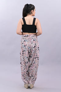 Pantalones estampados de algodón de verano personalizados para mujer, pantalones Palazzo de pierna ancha holgados de cintura para mujer, pantalones de pijama holgados de algodón - Product Image 5