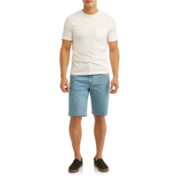 Shorts en jean déchirés mi-longs pour homme, coupe slim, élastique, brodés, décontractés et élégants pour l'été