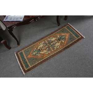 พรม1.4x3.6ft สไตล์วินเทจสไตล์ตุรกีพื้นที่ขนาดใหญ่สีน้ำตาลอมส้มมีลวดลายปะติดด้านหลังเป็นยางสำหรับวัยรุ่นใช้ในโถงทางเดิน - Product Image 2