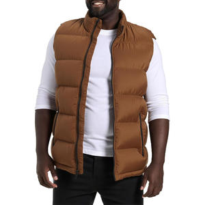 Gilet d'hiver unisexe épais et uni avec fermeture éclair, logo personnalisé, doublure en lin réversible, sans manches, long, avec capuche - Product Image 3