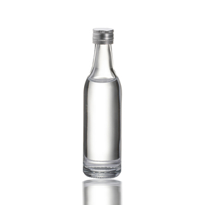 <strong>Clear</strong> <strong>Mini</strong> Liquor Glass <strong>Bottle</strong> Spirit <strong>Bottles</strong> with Aluminum Screw Lid - Product Image 1